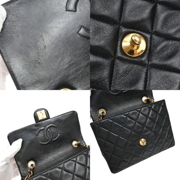 CHANEL CC Logo Mini Matelasse Chain Shoulder Bag Leather Black GHW 809RF425 - Picture 9 of 16